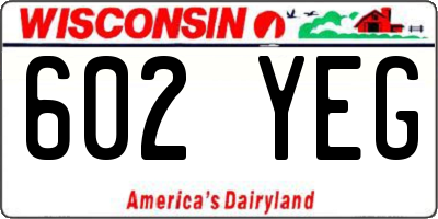 WI license plate 602YEG