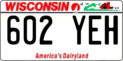 WI license plate 602YEH