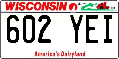 WI license plate 602YEI