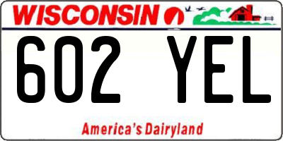 WI license plate 602YEL