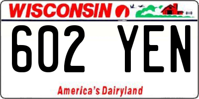 WI license plate 602YEN