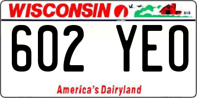 WI license plate 602YEO
