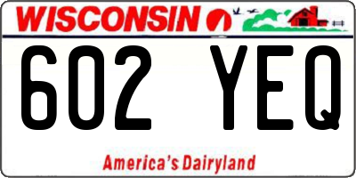 WI license plate 602YEQ