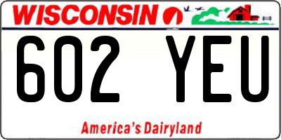WI license plate 602YEU