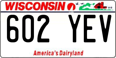 WI license plate 602YEV
