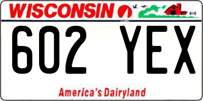 WI license plate 602YEX