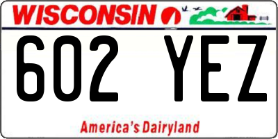 WI license plate 602YEZ