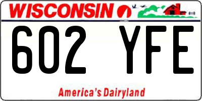 WI license plate 602YFE