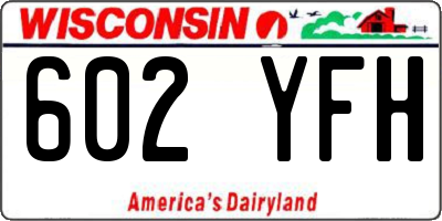 WI license plate 602YFH