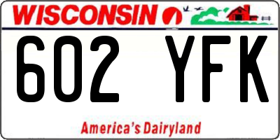 WI license plate 602YFK