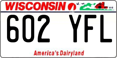 WI license plate 602YFL