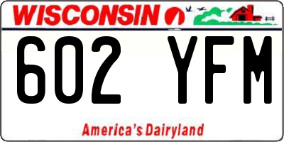 WI license plate 602YFM