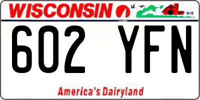 WI license plate 602YFN