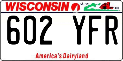 WI license plate 602YFR