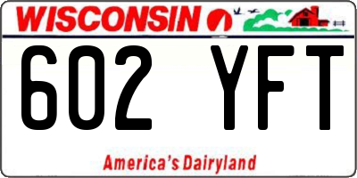 WI license plate 602YFT