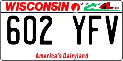 WI license plate 602YFV