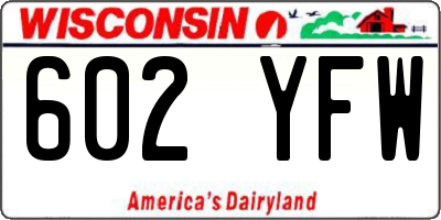 WI license plate 602YFW