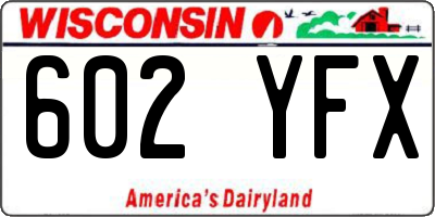 WI license plate 602YFX