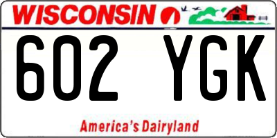 WI license plate 602YGK