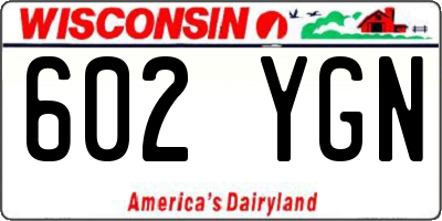 WI license plate 602YGN