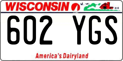 WI license plate 602YGS