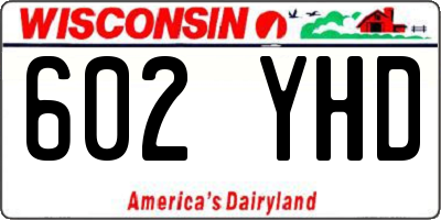 WI license plate 602YHD