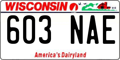 WI license plate 603NAE