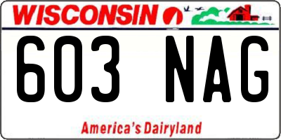 WI license plate 603NAG