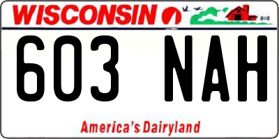 WI license plate 603NAH