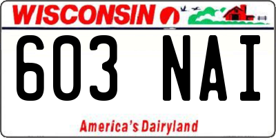 WI license plate 603NAI