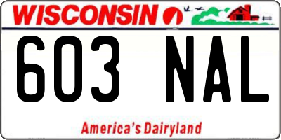 WI license plate 603NAL