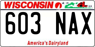 WI license plate 603NAX