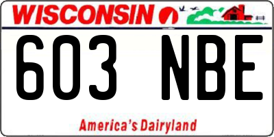 WI license plate 603NBE