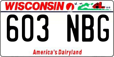 WI license plate 603NBG