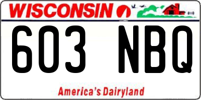 WI license plate 603NBQ