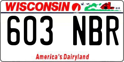 WI license plate 603NBR