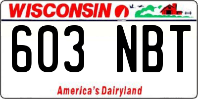 WI license plate 603NBT