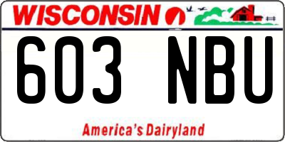 WI license plate 603NBU