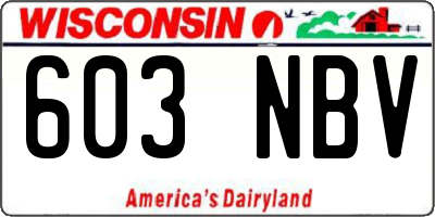 WI license plate 603NBV
