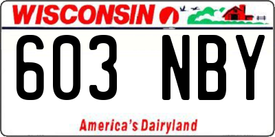 WI license plate 603NBY