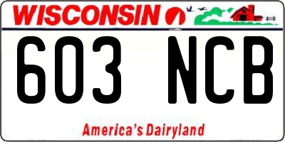 WI license plate 603NCB