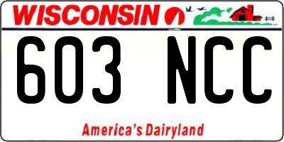 WI license plate 603NCC