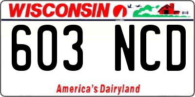 WI license plate 603NCD