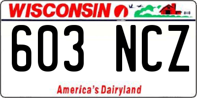 WI license plate 603NCZ
