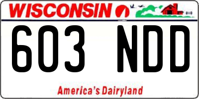 WI license plate 603NDD