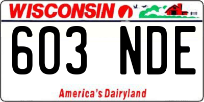 WI license plate 603NDE