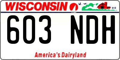 WI license plate 603NDH