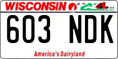 WI license plate 603NDK