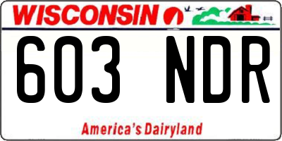 WI license plate 603NDR