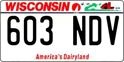 WI license plate 603NDV